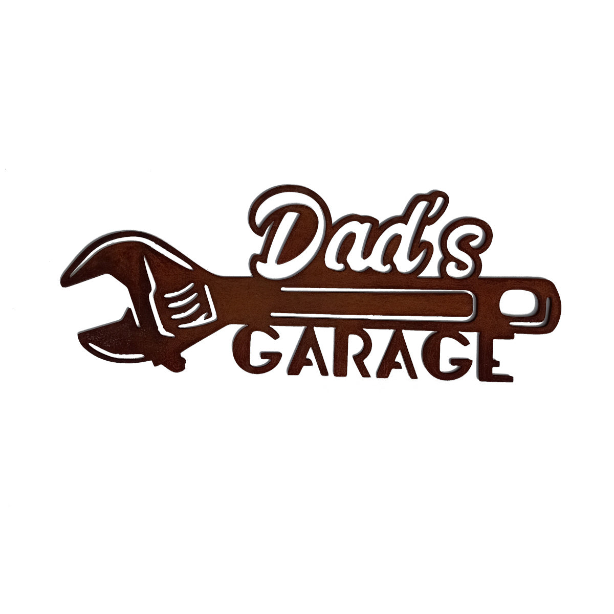 Adjustable Wrench with Dad's Garage Sign