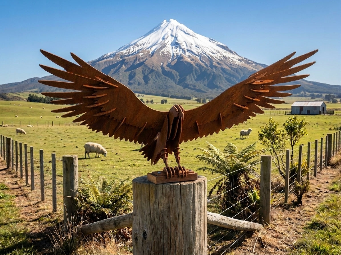 3D Corten Steel Eagle Sculpture